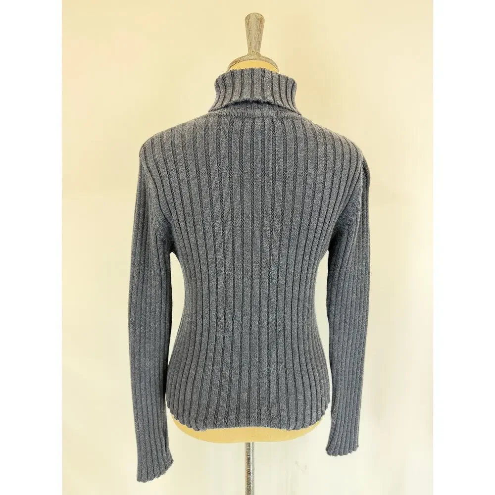 Eddie Bauer Gray 100% Cotton Sweater Medium #0606